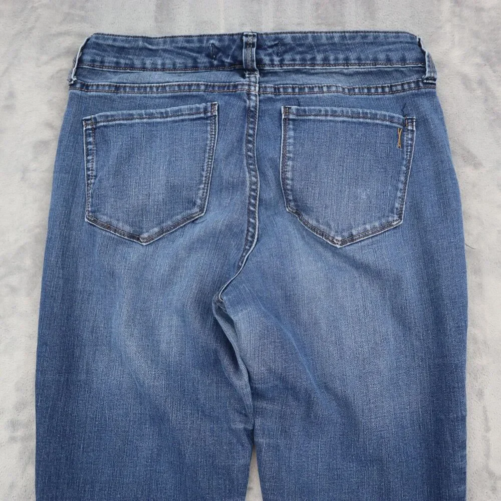 Vintage America Pants Womens 6 Blue Mid Rise Boho Skinny Jeans Bottoms